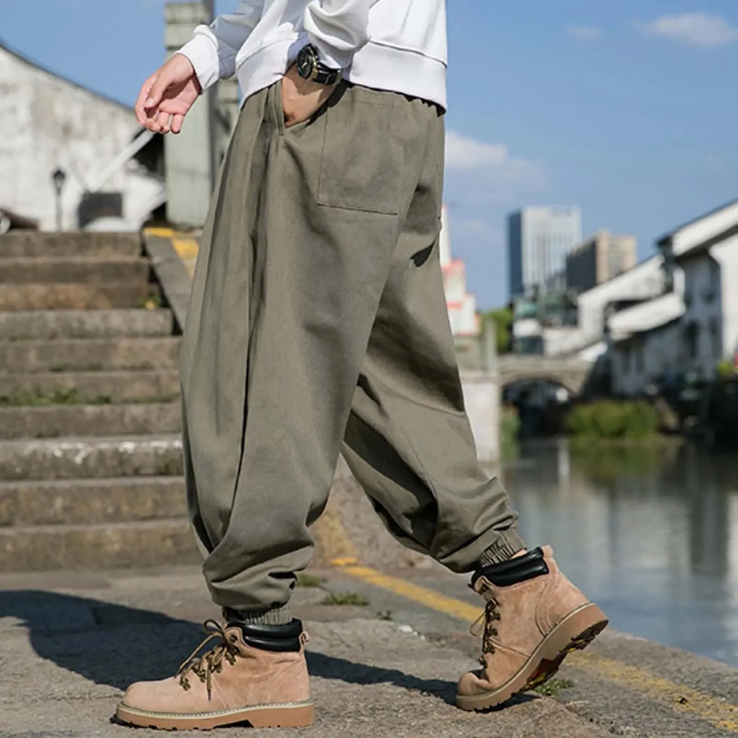 Mens Workout Cargo Sweatpants Pants with Pockets Pants for Men Work Pants for Men Sweat Pants for Man Mens Work Pants