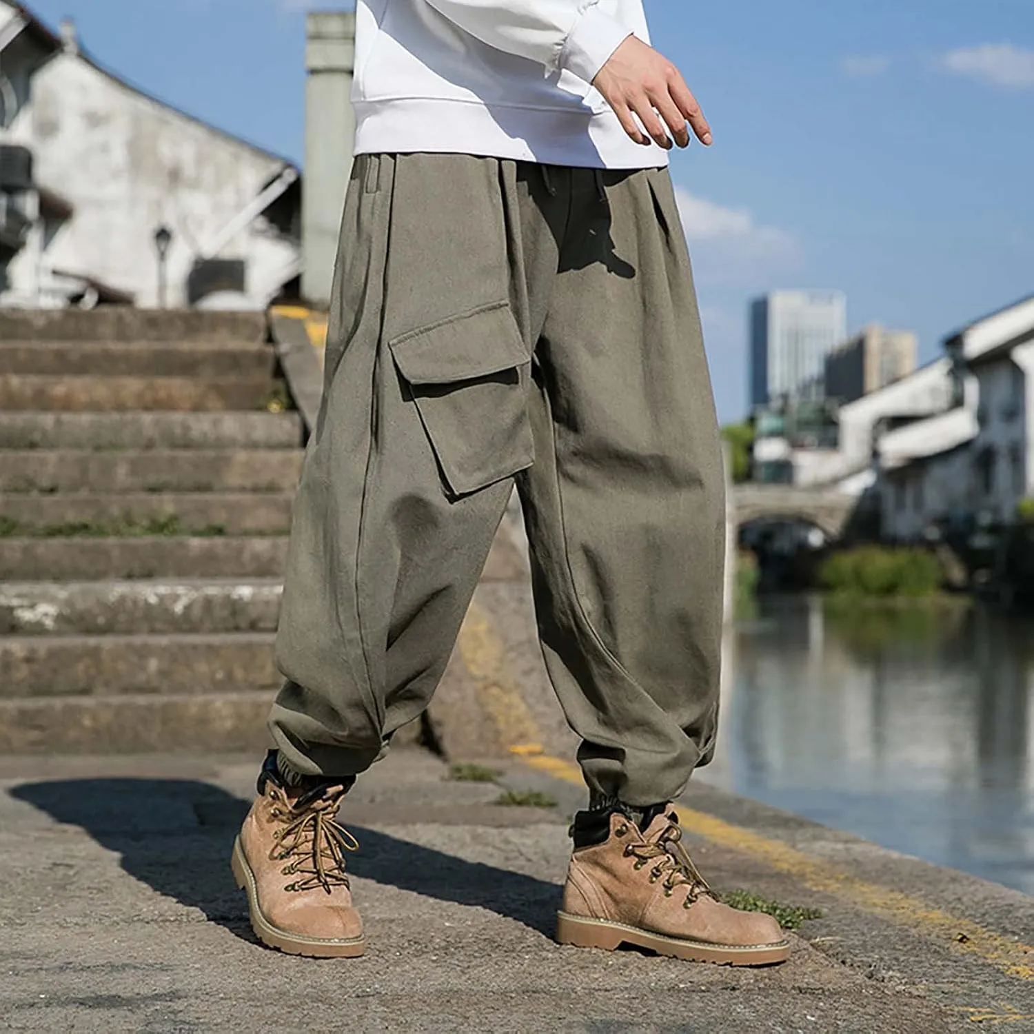 Mens Workout Cargo Sweatpants Pants with Pockets Pants for Men Work Pants for Men Sweat Pants for Man Mens Work Pants