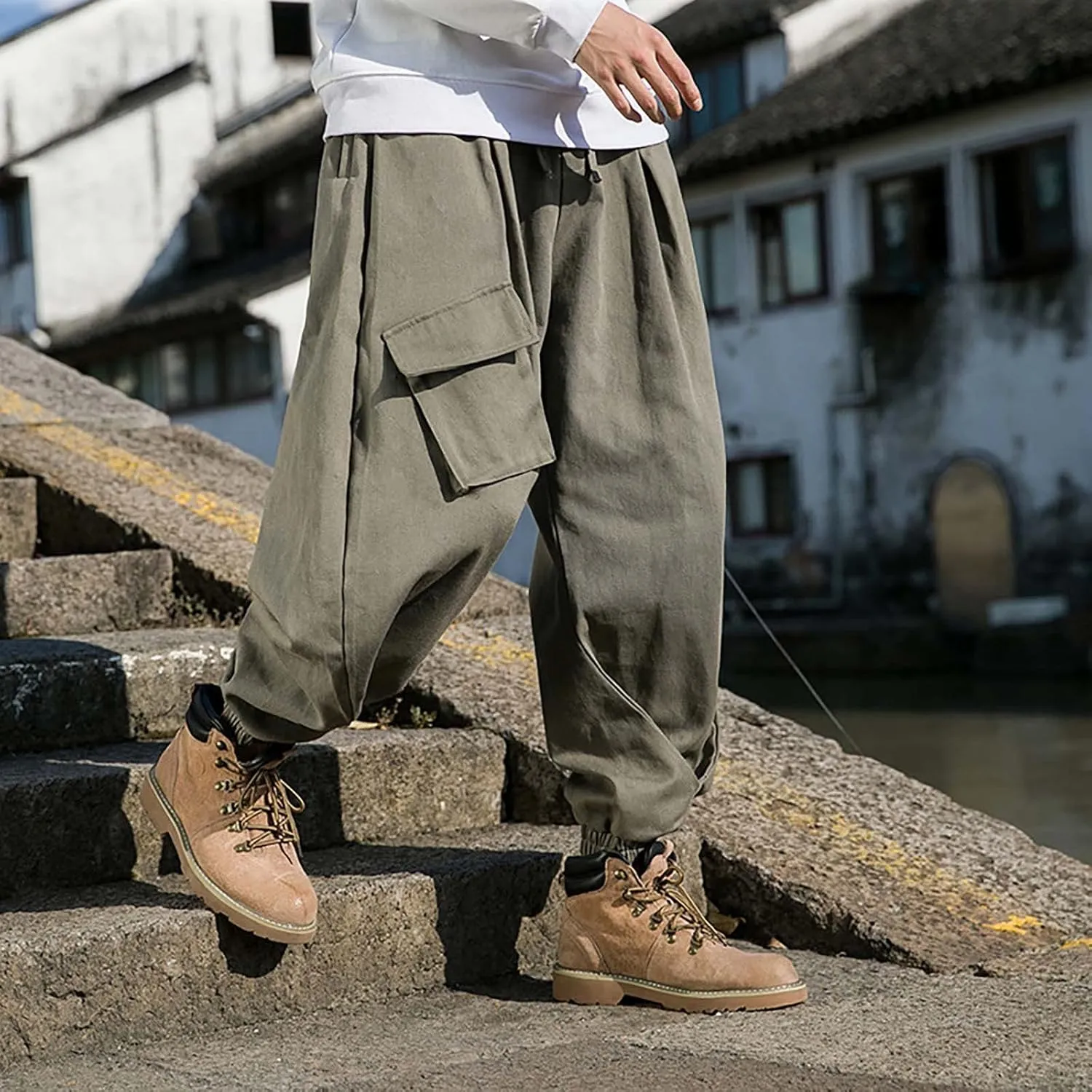 Mens Workout Cargo Sweatpants Pants with Pockets Pants for Men Work Pants for Men Sweat Pants for Man Mens Work Pants