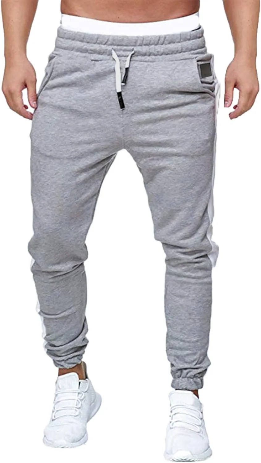 Mens Workout Cargo Sweatpants Printed Overalls Casual Pocket Sport Work Casual Trouser Pants Mens Casual Work Pants
