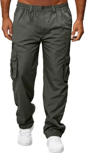 Mens Workout Cargo Sweatpants Sweatpants Open Bottom Straight Leg Casual Loose Fit Baggy Athletic Jogger Pants with