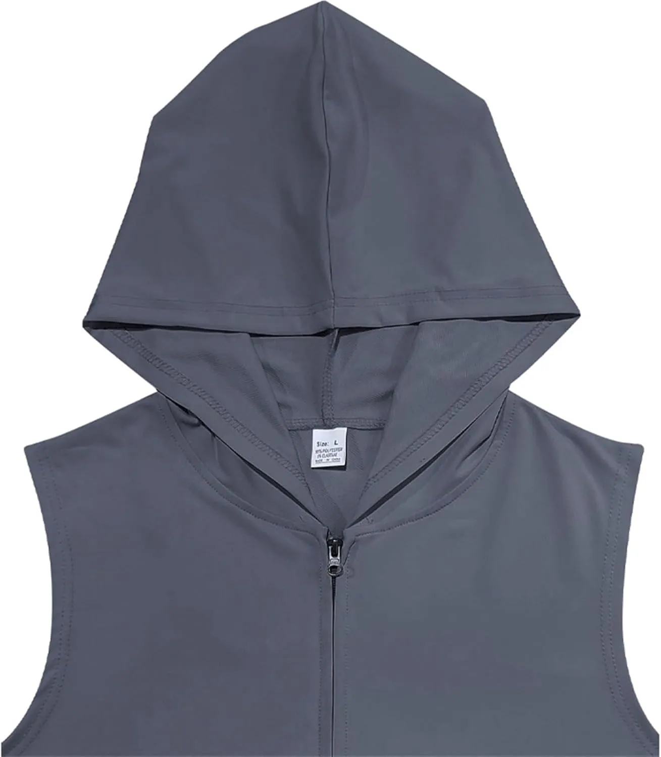 Men's Workout Hooded Tank Tops Sleeveless Bodybuilding Gym T-Shirts Full Zip Sport Fitness Training Vests Muscle Shirt
