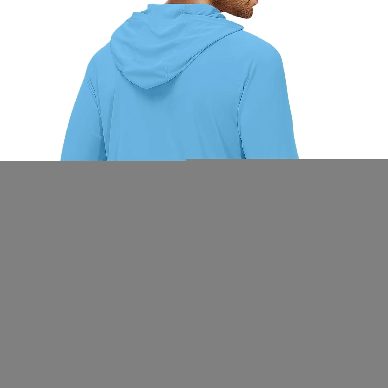 Mens Workout Shirt UPF 50  Fishing Shirts Long Sleeve UV Sun Protection Hoodie Hiking Running Swim Athletic Shirt