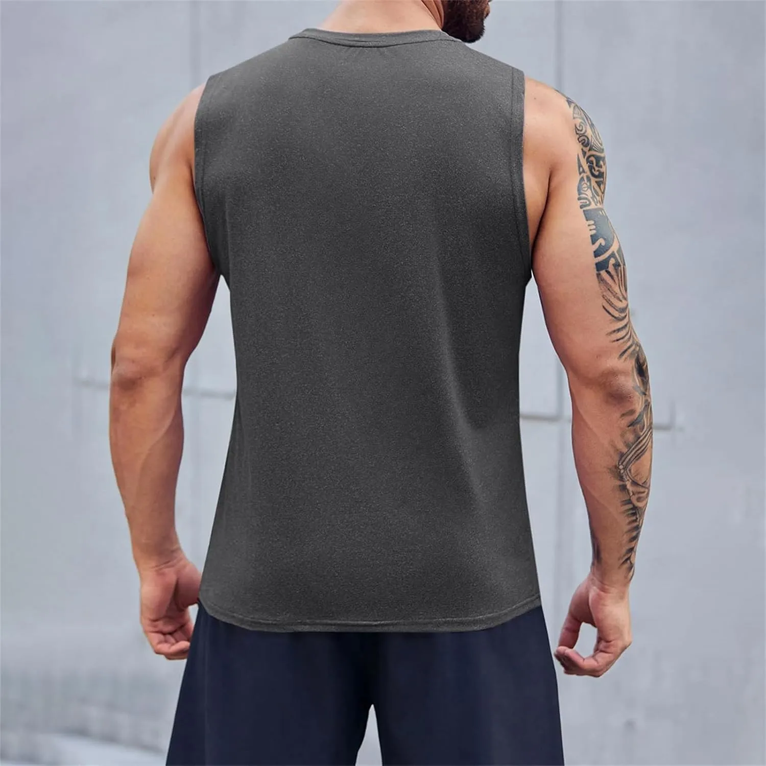 Men's Workout Sleeveless Tank Tops Stylish Gulf of Mexico Print Muscle Cut Off Shirt Summer Casual Beach Vacation Top