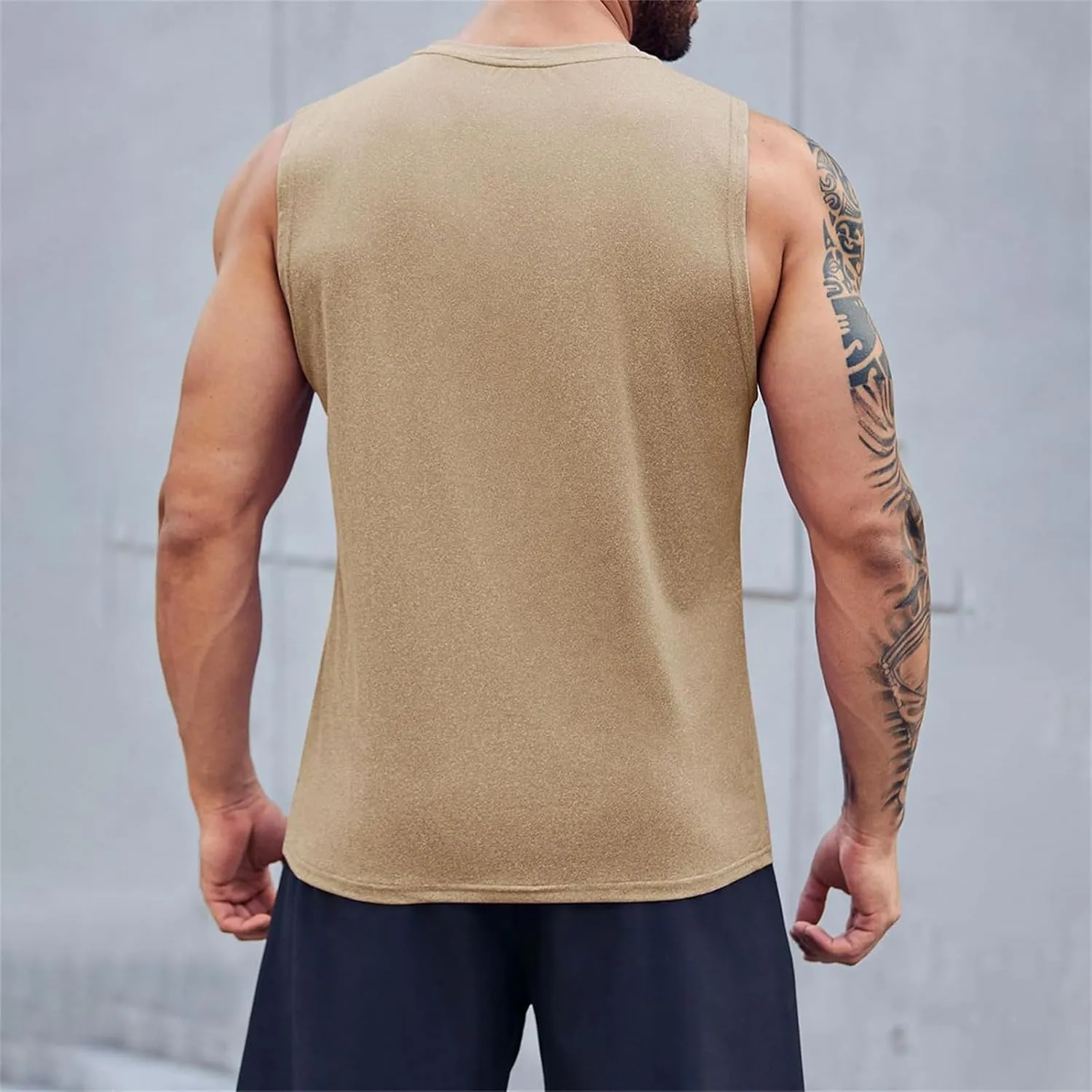 Men's Workout Sleeveless Tank Tops Stylish Gulf of Mexico Print Muscle Cut Off Shirt Summer Casual Beach Vacation Top