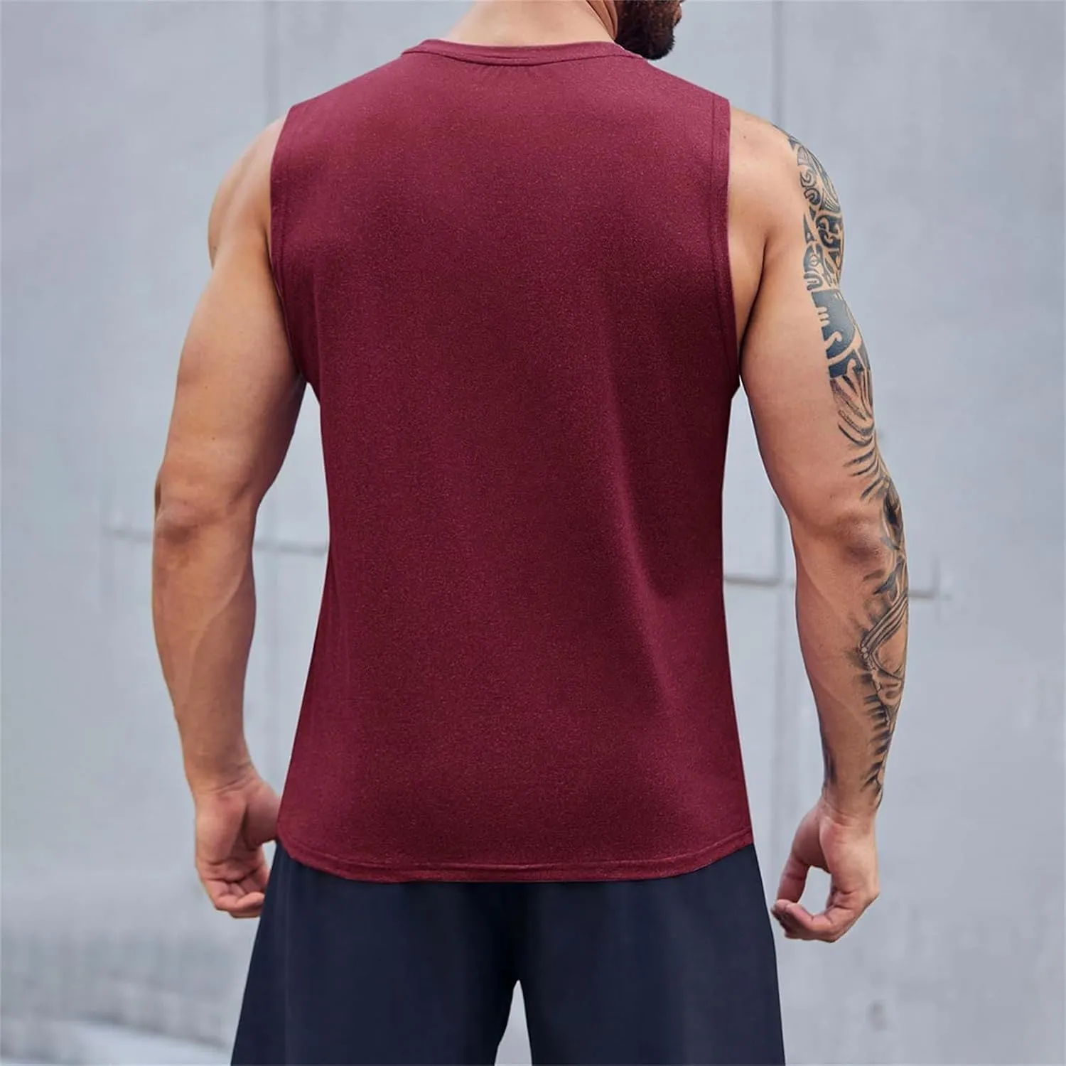 Men's Workout Sleeveless Tank Tops Stylish Gulf of Mexico Print Muscle Cut Off Shirt Summer Casual Beach Vacation Top