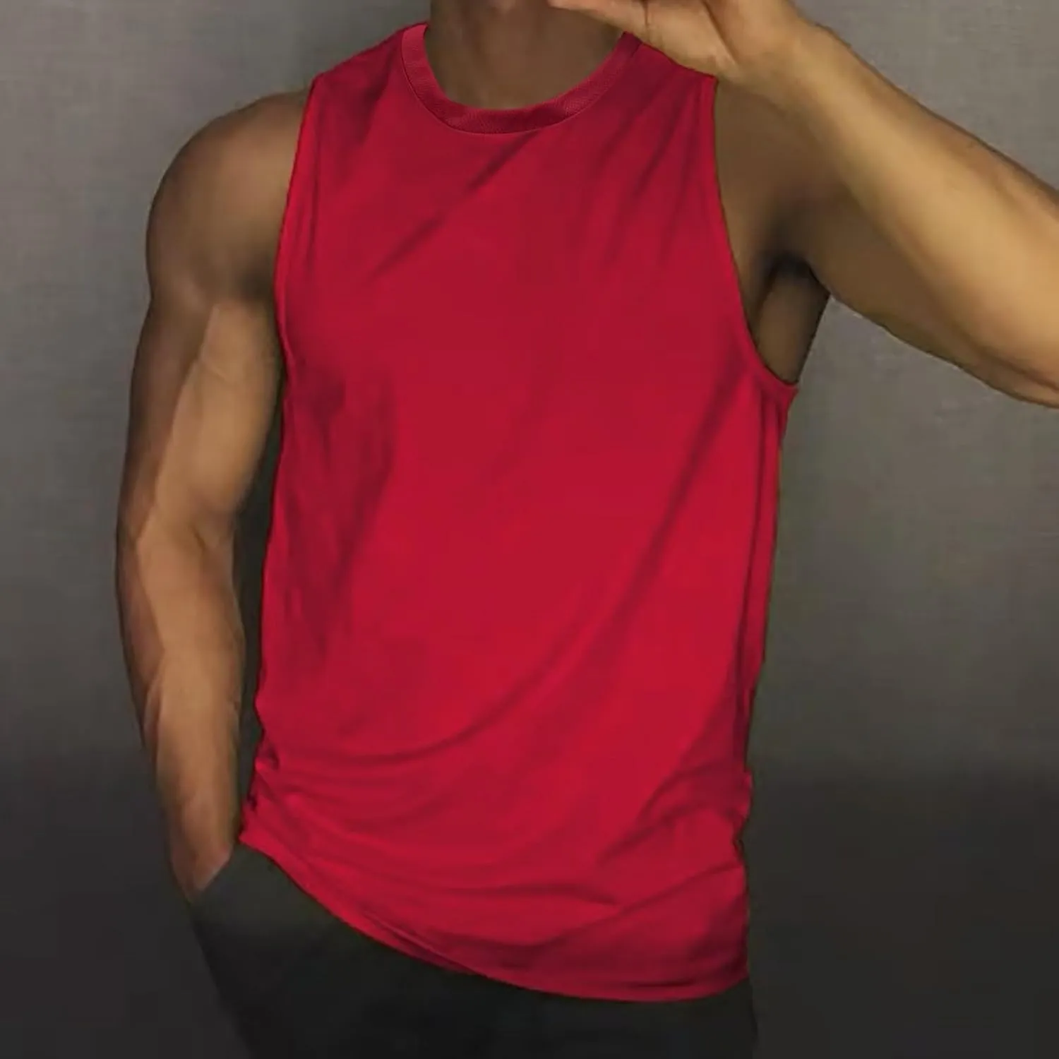 Men's Workout Tank Top Muscle Athletic Quick Dry Sleeveless Fitness T Shirts Stretch Bodybuilding Gym Undershirts