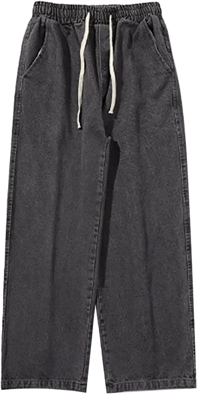 Men's Y2K Jeans Vintage Hip Hop Style Denim Pants Fashion Big Relaxed Fit Straight Leg Jeans Baggy Wide Leg Pants
