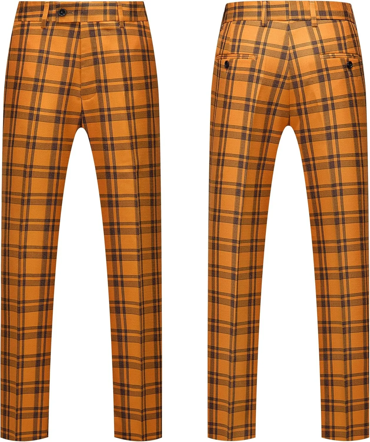 MOGU Mens 3-Piece Slim Fit Plaid Suit - Blazer, Vest, and Pants Set for Wedding, Prom, and Business