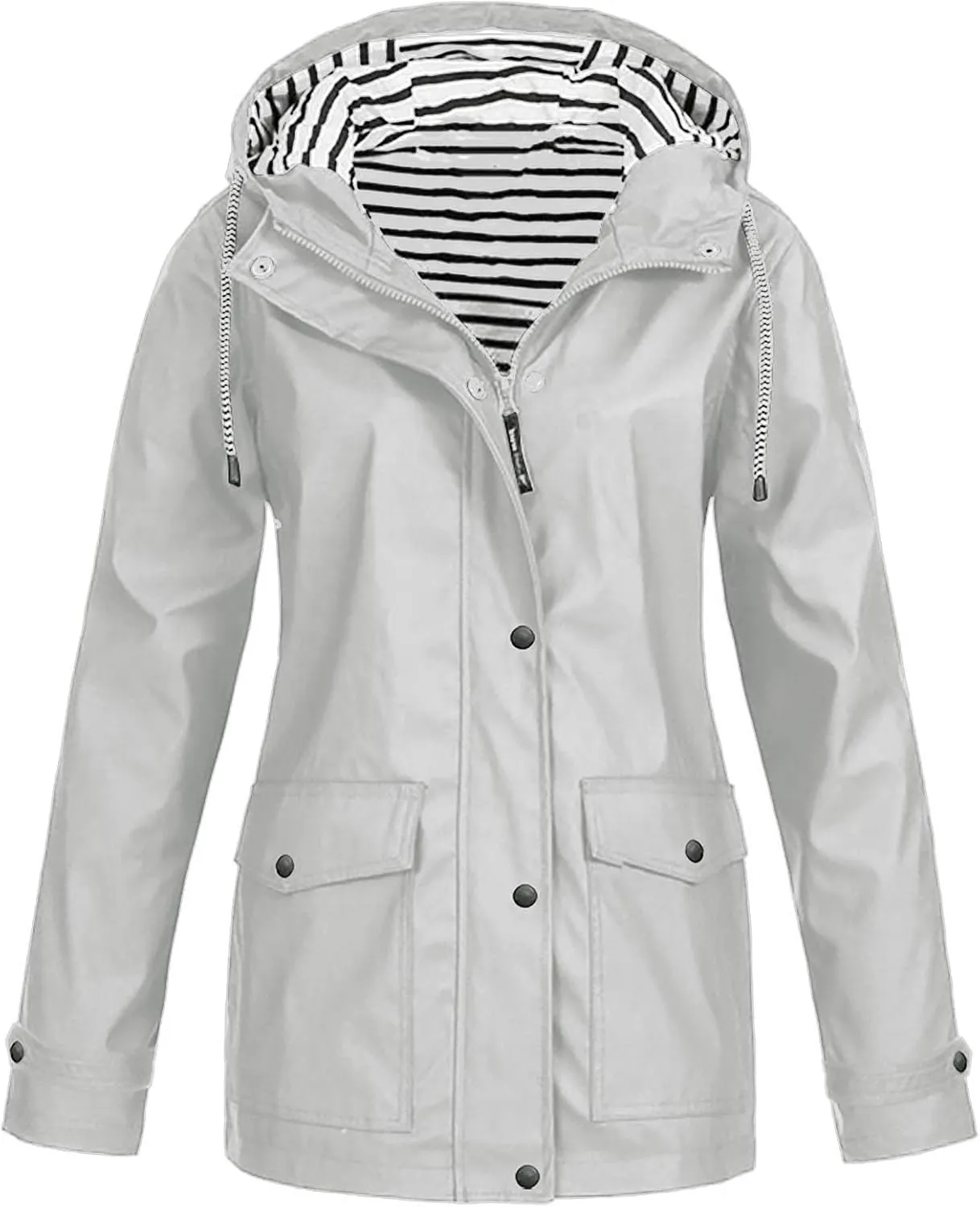 Open Front Belted Long Jacket Hooded Solid Women Coat Rain Raincoat Women'S Coat Trench Coats for Women Peacoat