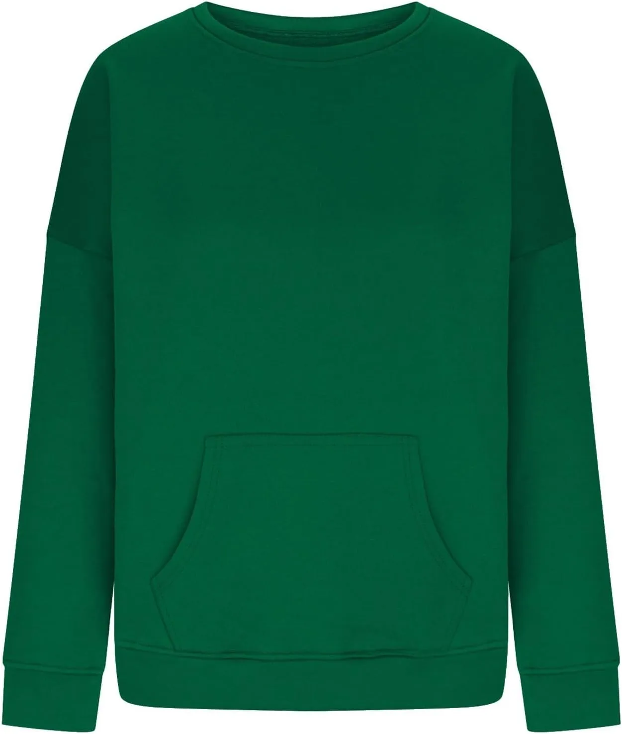 Oversized Crewneck Sweatshirts Fall Loose Fit Pullover Sweater with Pockets Fashion Street Cozy Activewear Tunics Tops