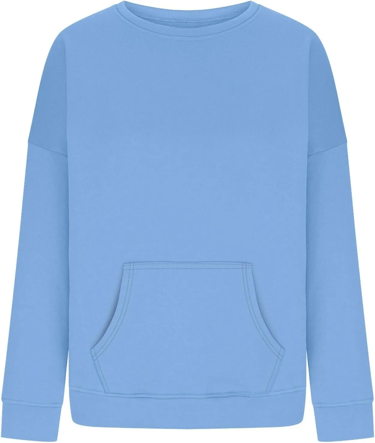 Oversized Crewneck Sweatshirts Fall Loose Fit Pullover Sweater with Pockets Fashion Street Cozy Activewear Tunics Tops