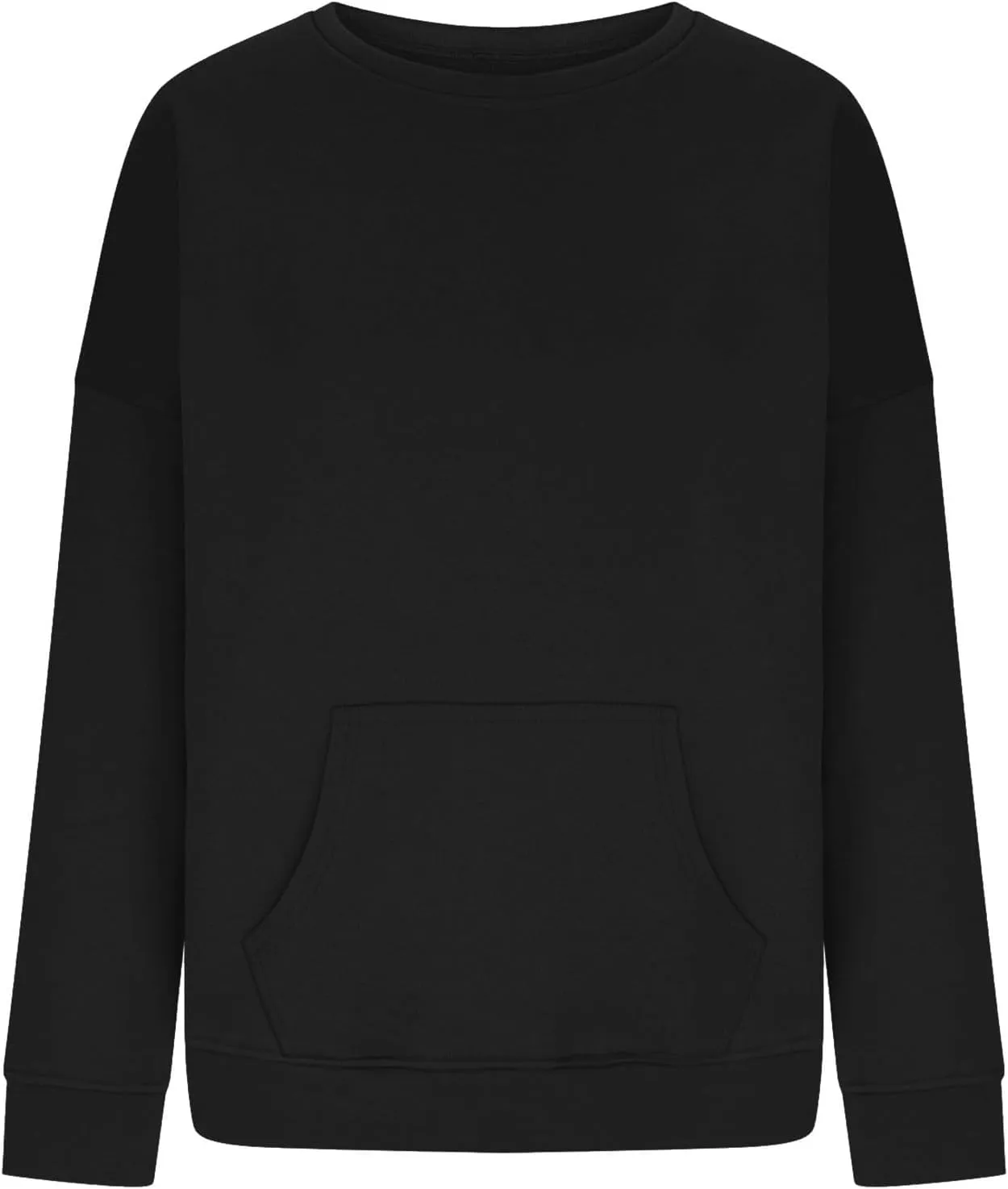 Oversized Crewneck Sweatshirts Fall Loose Fit Pullover Sweater with Pockets Fashion Street Cozy Activewear Tunics Tops