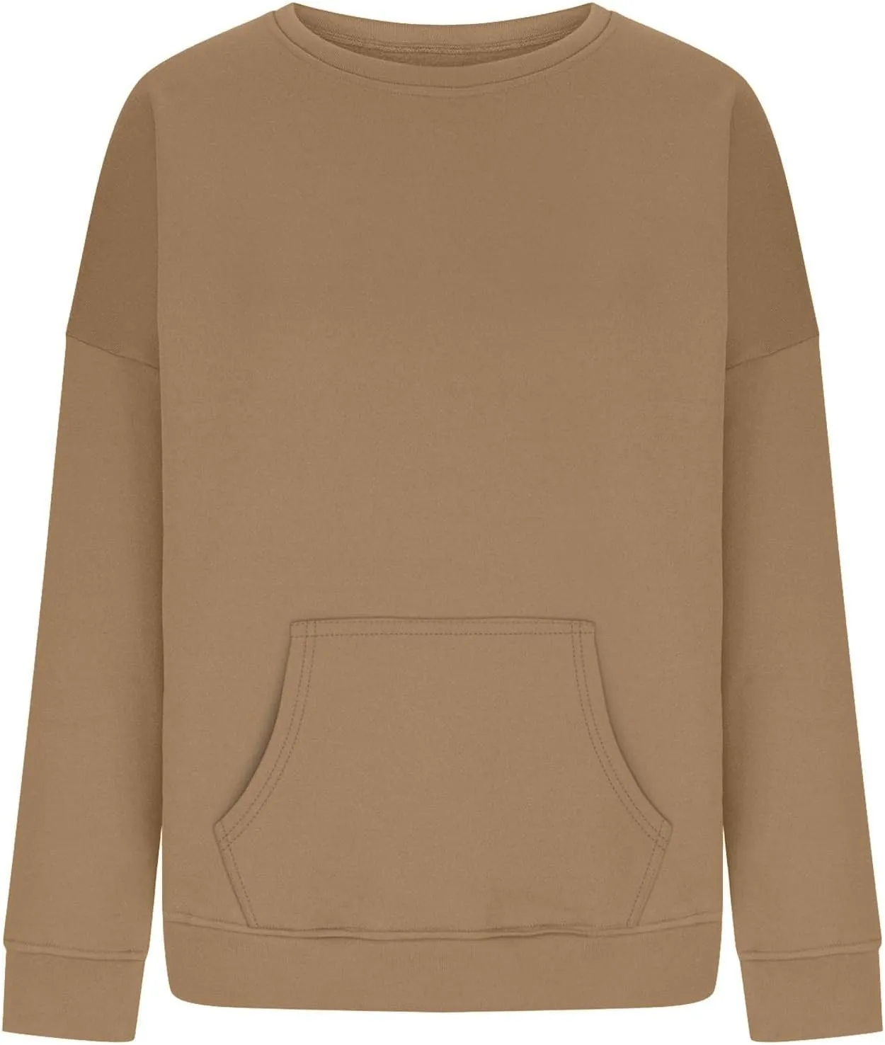 Oversized Crewneck Sweatshirts Fall Loose Fit Pullover Sweater with Pockets Fashion Street Cozy Activewear Tunics Tops