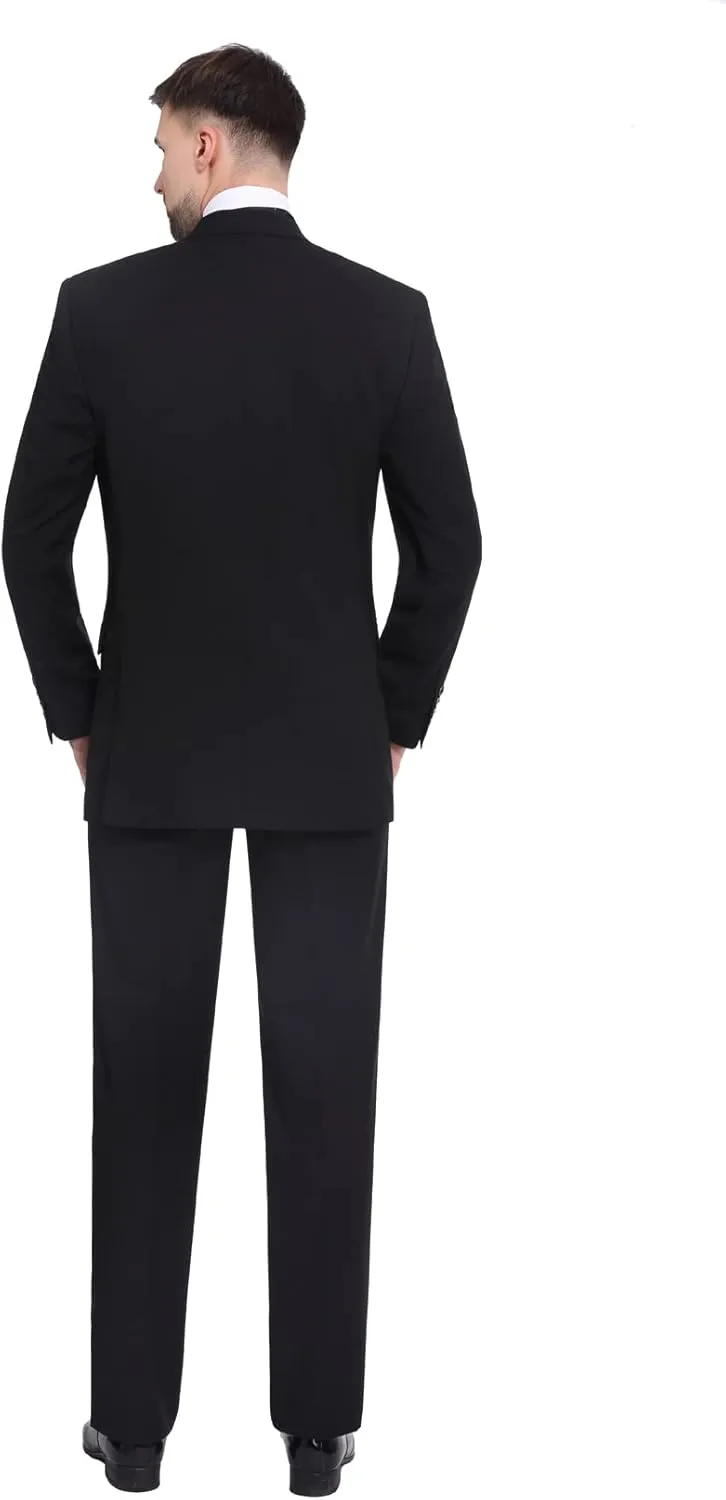 P&L Men's 3-Piece Classic Fit Dress Suits Tuxedo Blazer Jacket Tux Vest & Pants Set