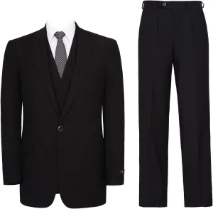 P&L Men's 3-Piece Classic Fit Dress Suits Tuxedo Blazer Jacket Tux Vest & Pants Set