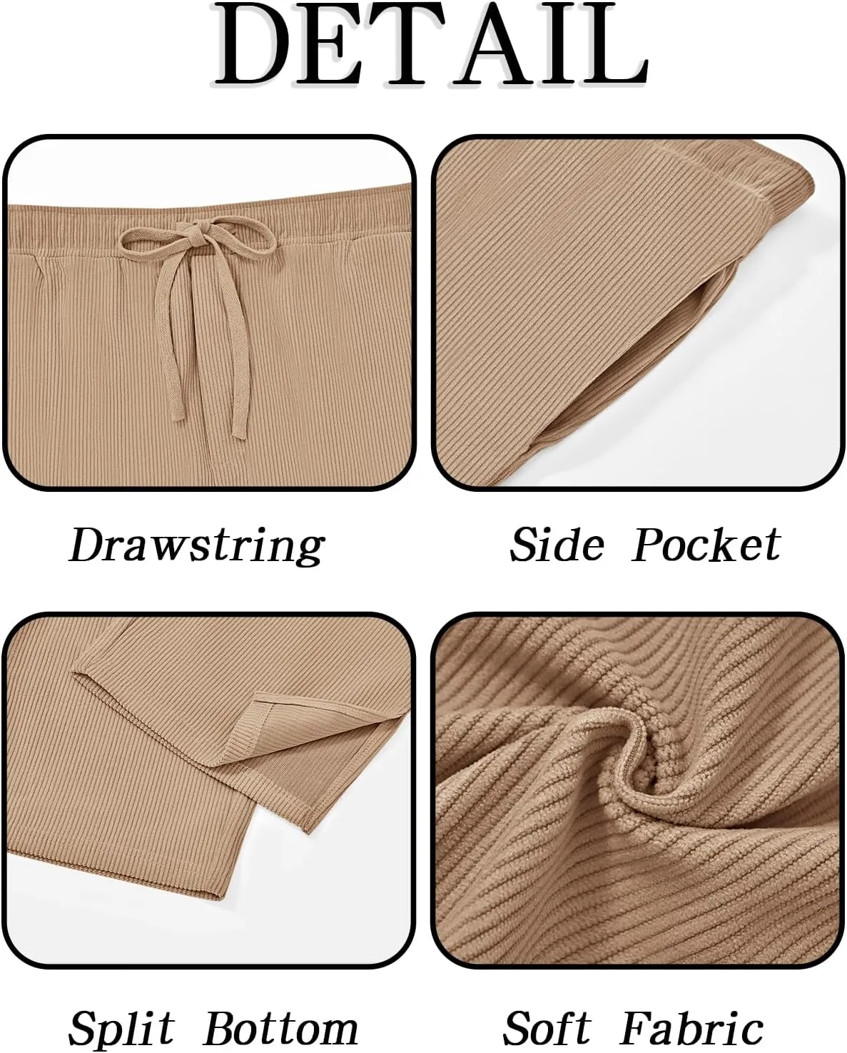 PASLTER Mens Corduroy Pants Elastic Waist Drawstring Loose Casual Cotton Trousers Relaxed Fit Slacks