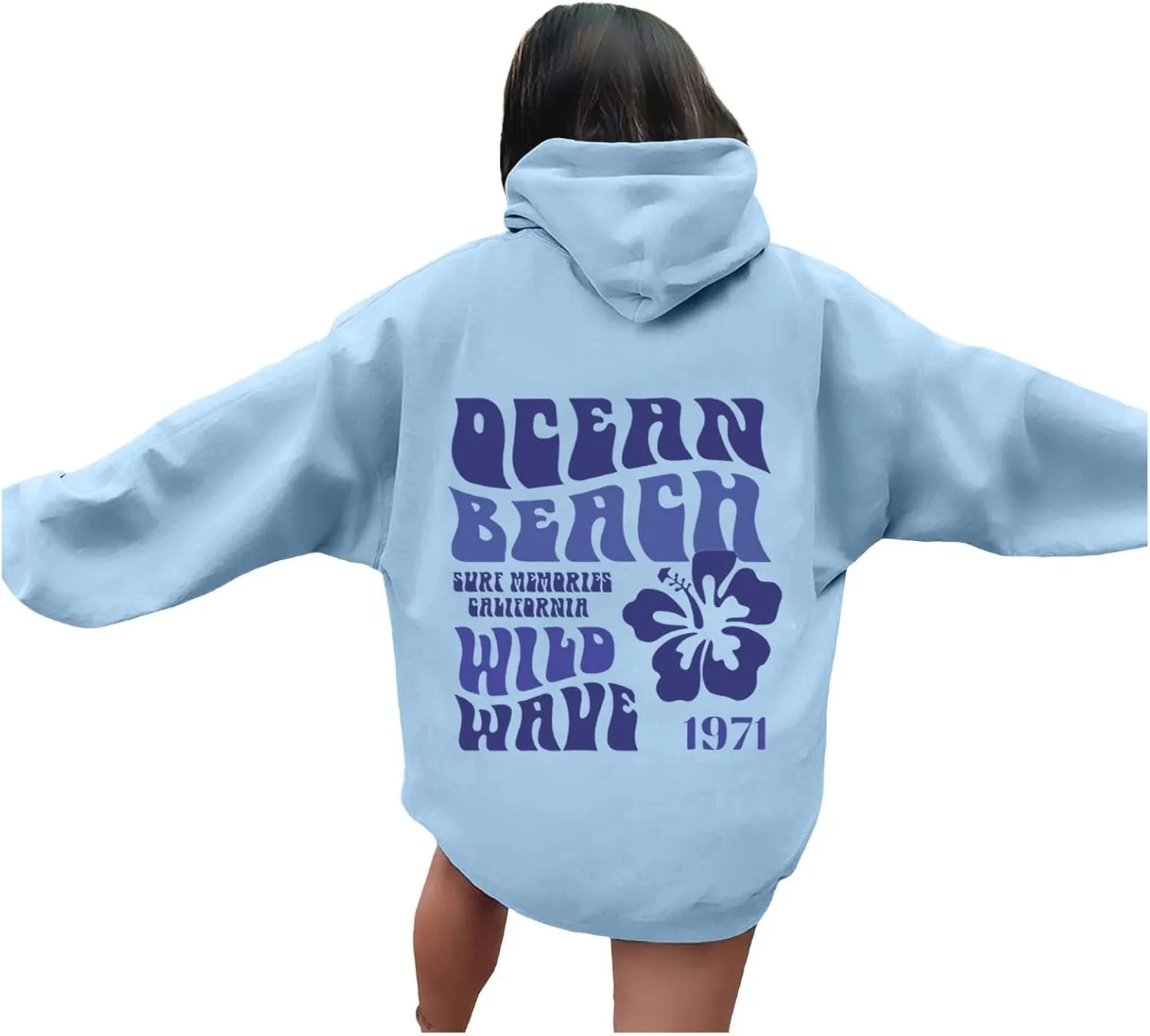 Pink Hoodie for Teen Girls Long Sleeve Preppy Casual Graphic Sweatshirts Drawstring Pullover Cute Oversized Hoodie