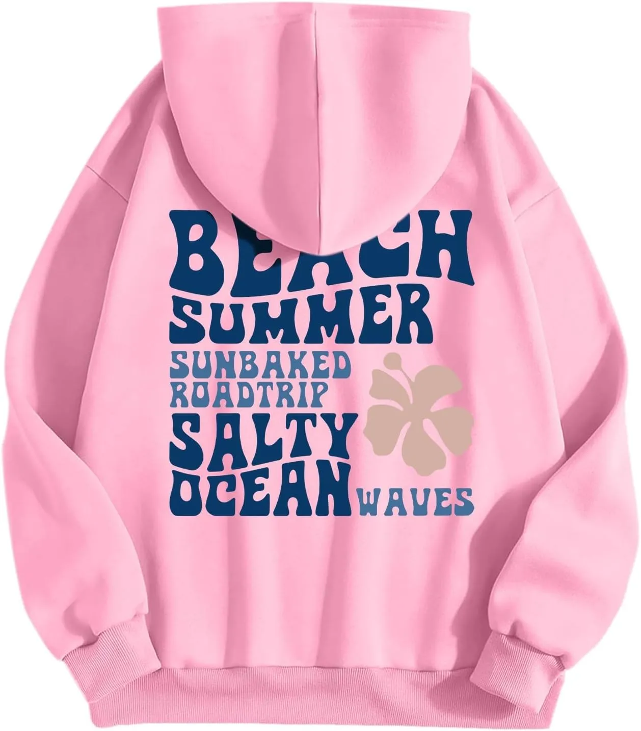 Pink Hoodie for Teen Girls Long Sleeve Preppy Casual Graphic Sweatshirts Drawstring Pullover Cute Oversized Hoodie