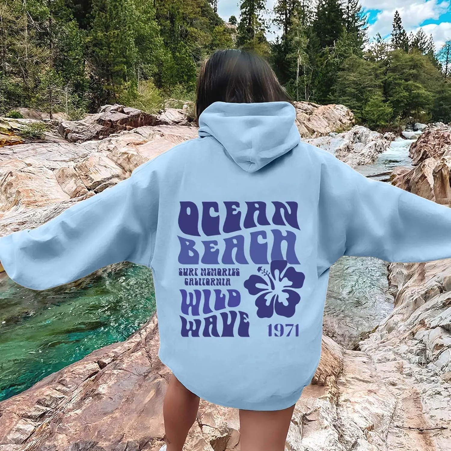 Pink Hoodie for Teen Girls Long Sleeve Preppy Casual Graphic Sweatshirts Drawstring Pullover Cute Oversized Hoodie