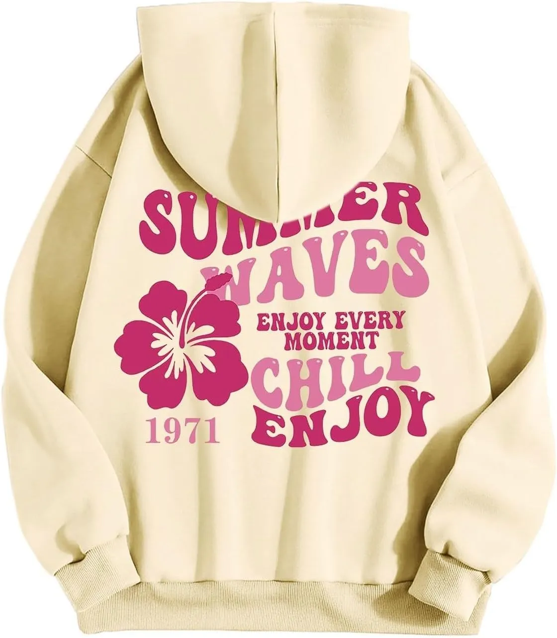 Pink Palm Hoodie Womens Long Sleeve Sweatshirt Trendy Graphic Drawstring Pullover Fall Outfits Y2k Preppy Clothes