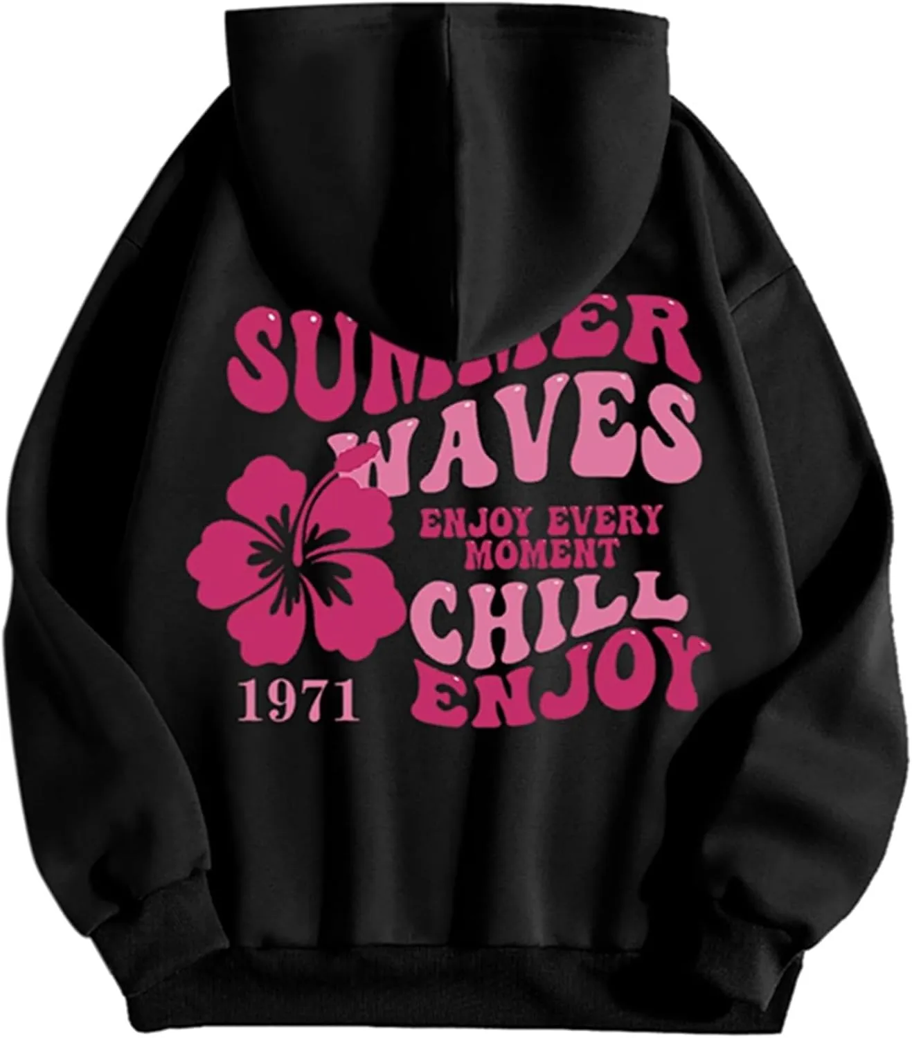 Pink Palm Hoodie Womens Long Sleeve Sweatshirt Trendy Graphic Drawstring Pullover Fall Outfits Y2k Preppy Clothes