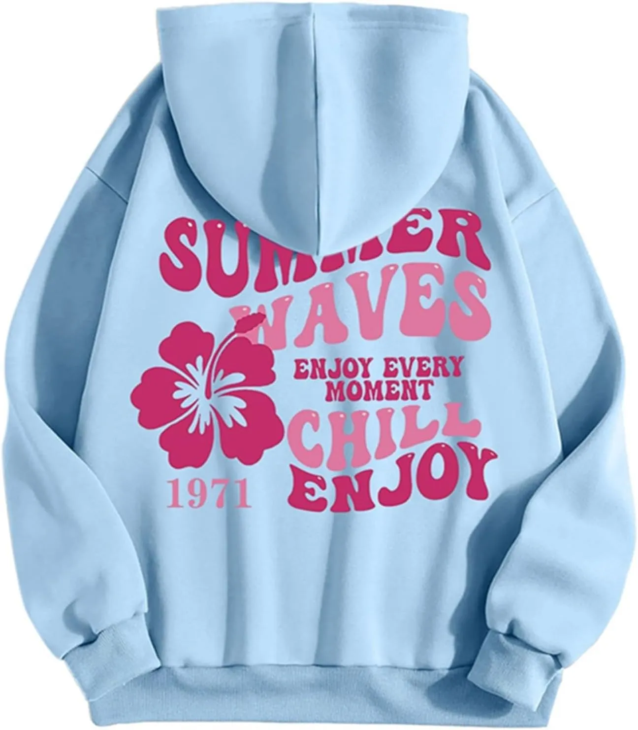 Pink Palm Hoodie Womens Long Sleeve Sweatshirt Trendy Graphic Drawstring Pullover Fall Outfits Y2k Preppy Clothes