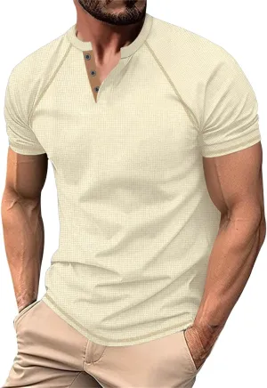 Pique Polo Shirts for Men 2025 Stylish Fitted Raglan Muscle T-Shirts Retro Moisture Wicking Sport Workout Tee Tops