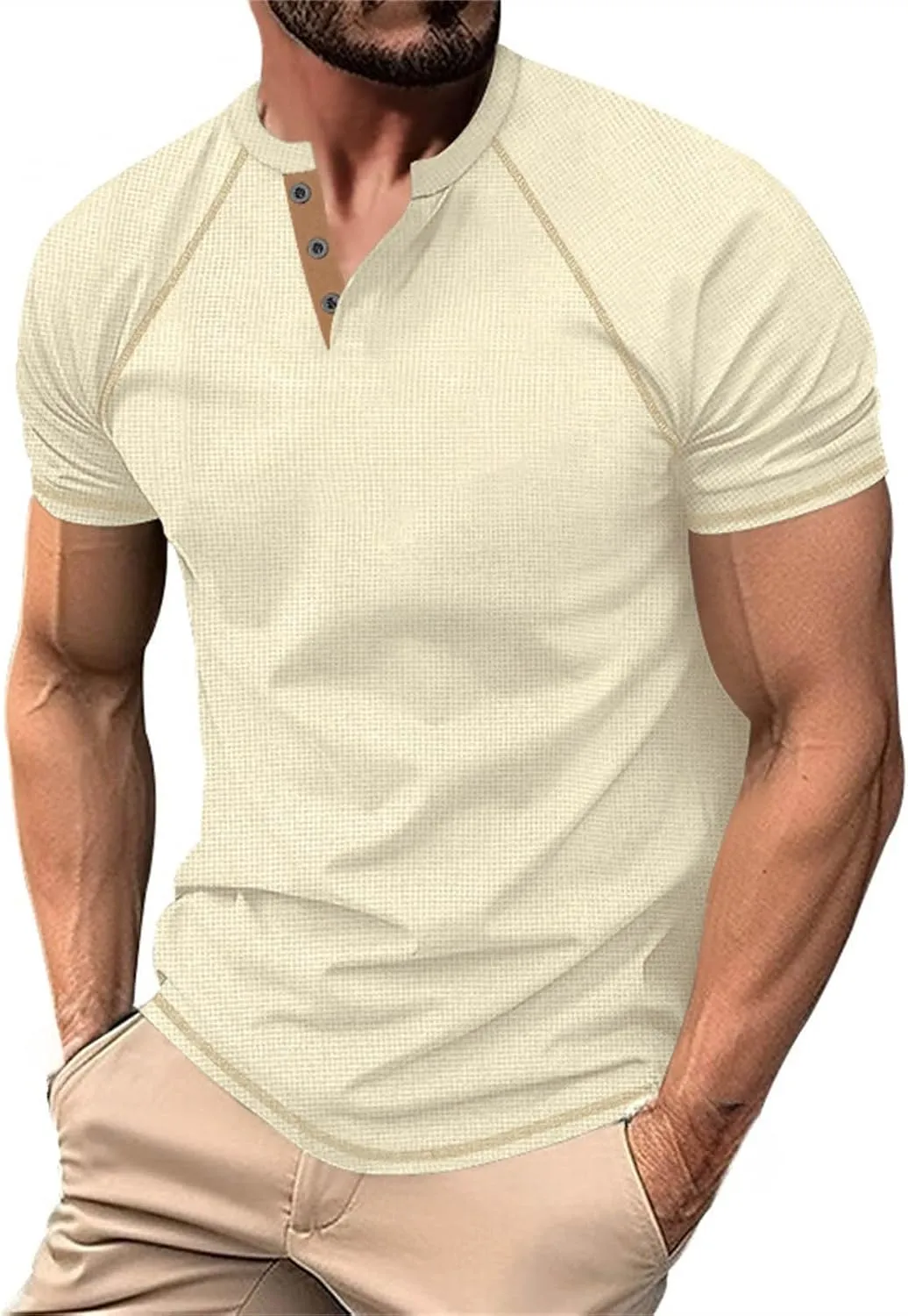 Pique Polo Shirts for Men 2025 Stylish Fitted Raglan Muscle T-Shirts Retro Moisture Wicking Sport Workout Tee Tops