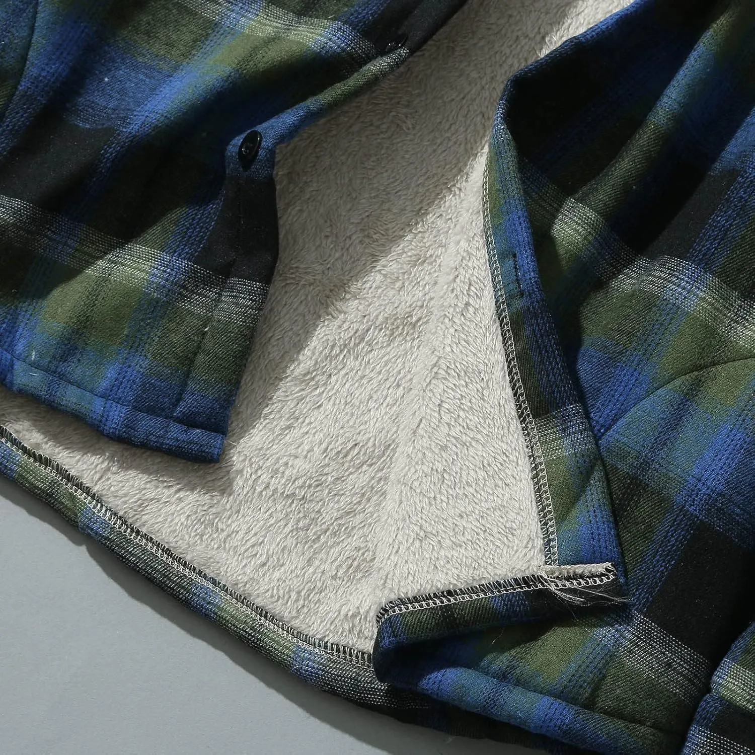 Plaid Hoodies Jackets for Men Relaxed Fit Zip Up Long Sleeve Fleece Lined Casual Plaid Jacket Color Block Patchwork