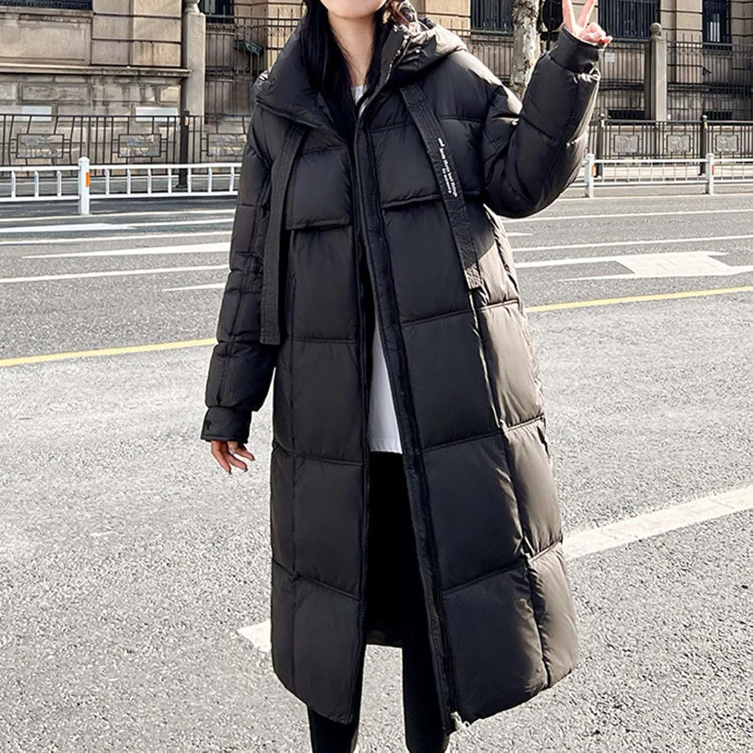Plus size Thermal Coat for Women Long Length Heavyweight Thicken Down Jackets 2024 Trendy Warm Oversize Puffer Jacket