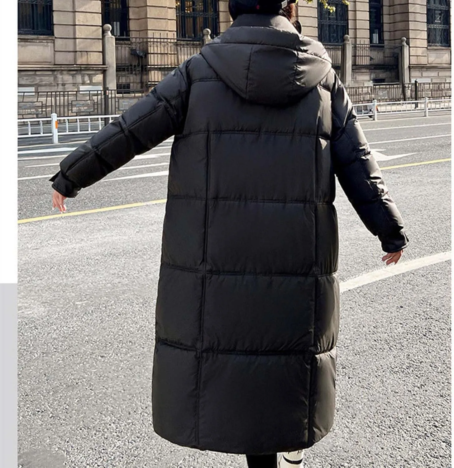 Plus size Thermal Coat for Women Long Length Heavyweight Thicken Down Jackets 2024 Trendy Warm Oversize Puffer Jacket
