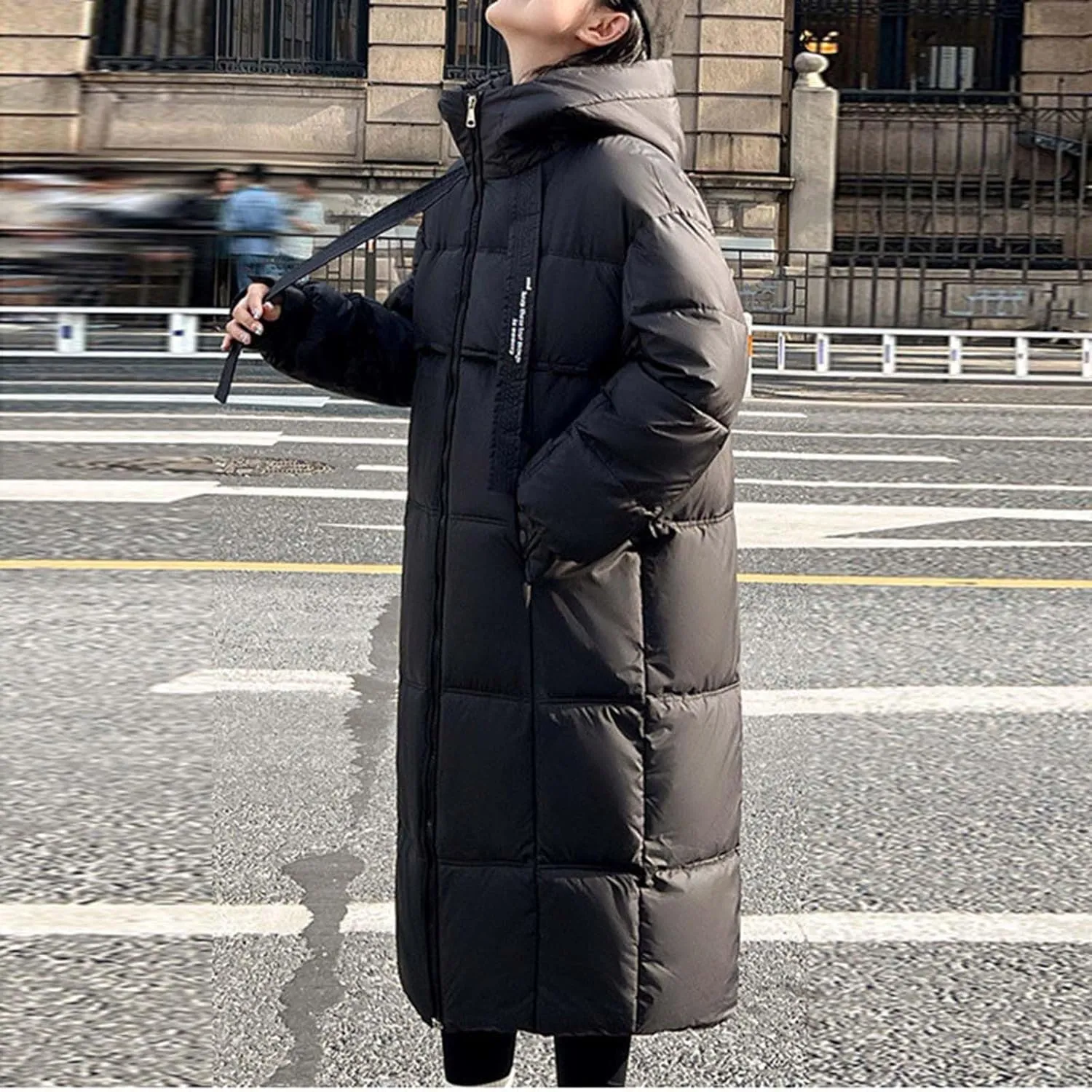 Plus size Thermal Coat for Women Long Length Heavyweight Thicken Down Jackets 2024 Trendy Warm Oversize Puffer Jacket