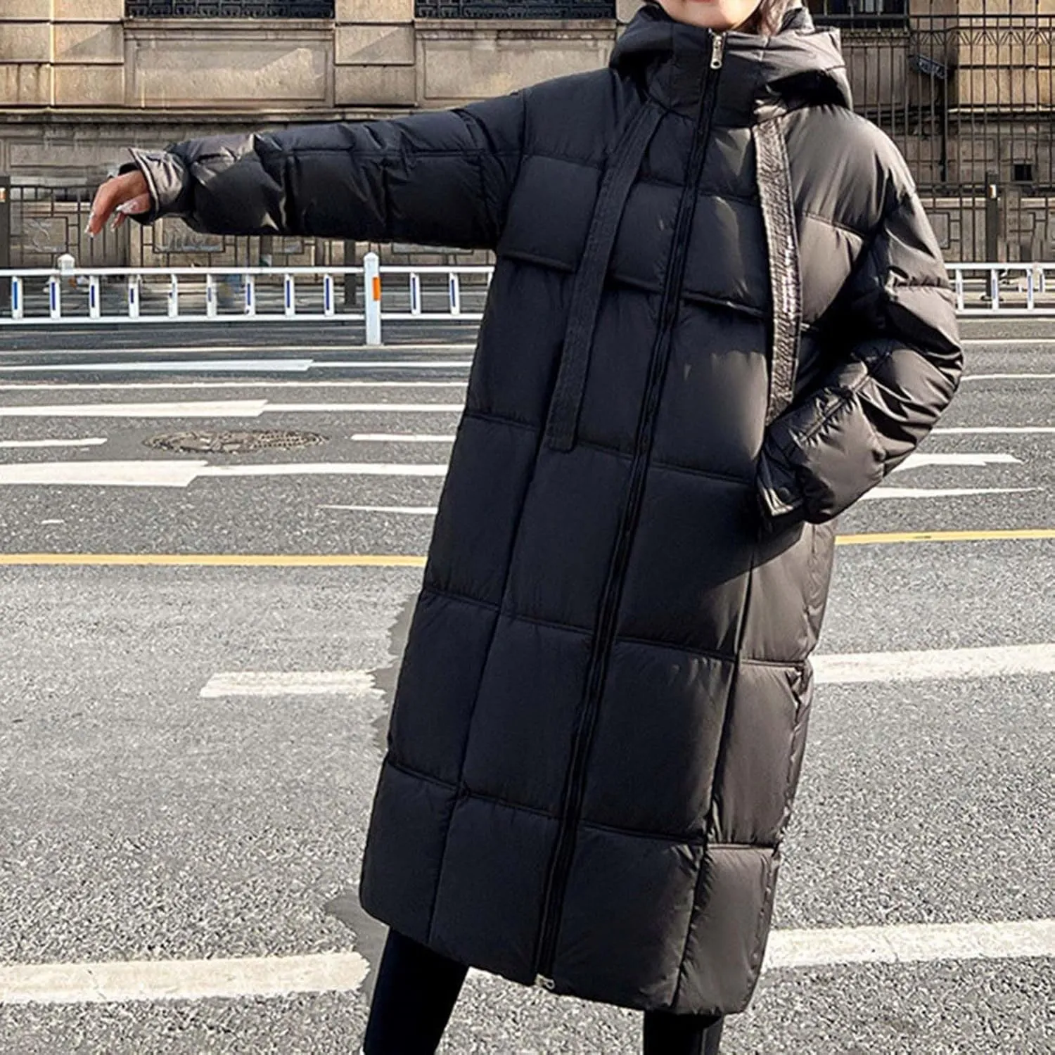 Plus size Thermal Coat for Women Long Length Heavyweight Thicken Down Jackets 2024 Trendy Warm Oversize Puffer Jacket