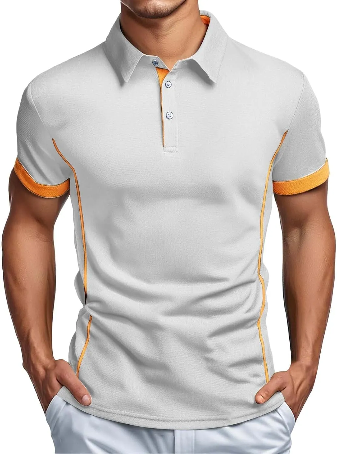 Polo Shirts for Men Moisture Wicking Performance Quick Dry Golf Shirt Business Casual Dress Office Work Pique T-Shirts
