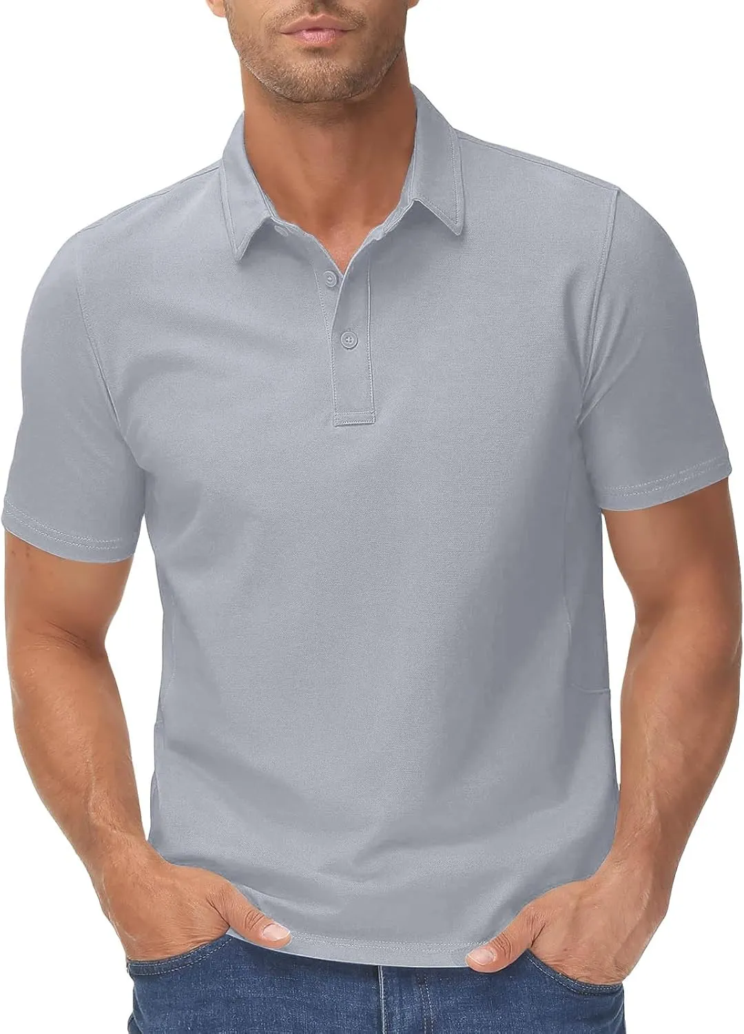 Polo Shirts for Mens Classic Fit Athletic Golf Polos Performance Quick-Dry Short Sleeve Collared T-Shirts Work Shirt