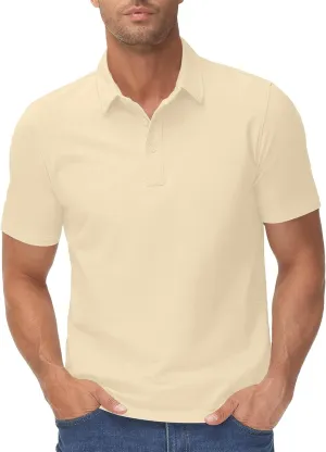Polo Shirts for Mens Classic Fit Athletic Golf Polos Performance Quick-Dry Short Sleeve Collared T-Shirts Work Shirt