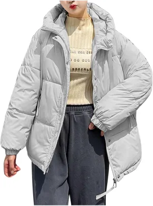 Puffer Jacket Womens Thicken Lightweight Parka Cotton Warm Oversized Fashion Casual Coat 2025 Outfits With Pockets