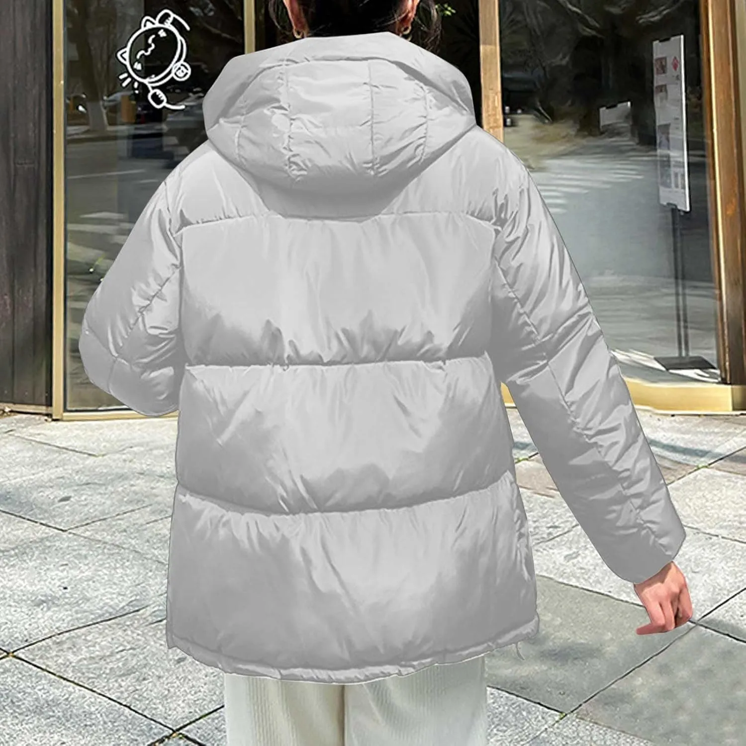 Puffer Jacket Womens Thicken Lightweight Parka Cotton Warm Oversized Fashion Casual Coat 2025 Outfits With Pockets