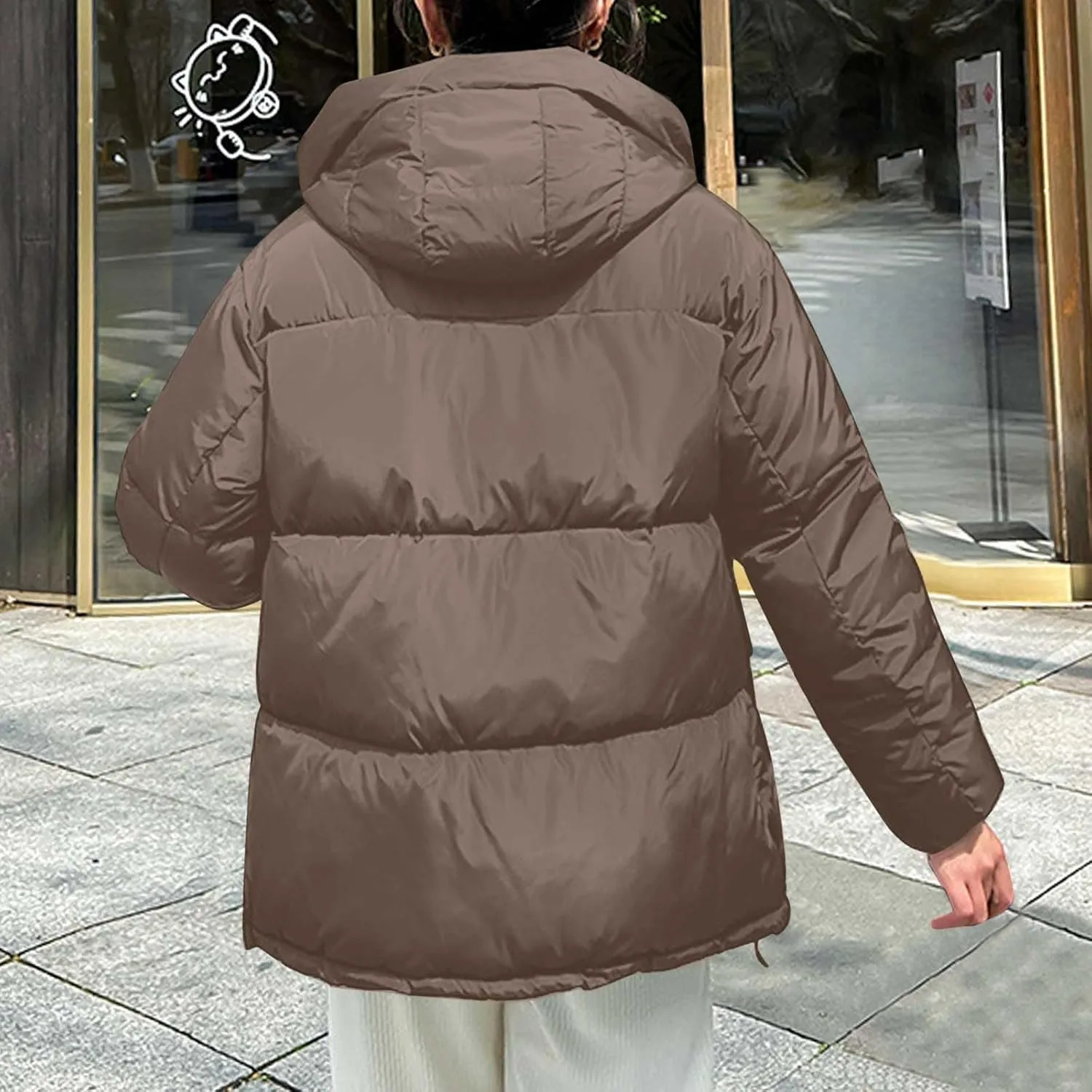 Puffer Jacket Womens Thicken Lightweight Parka Cotton Warm Oversized Fashion Casual Coat 2025 Outfits With Pockets