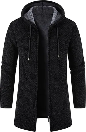 RTRDE Men's Coats Sherpa Lined Pea Coat Business Casual Trench Overcoat Long Jacket Coat, L-4XL