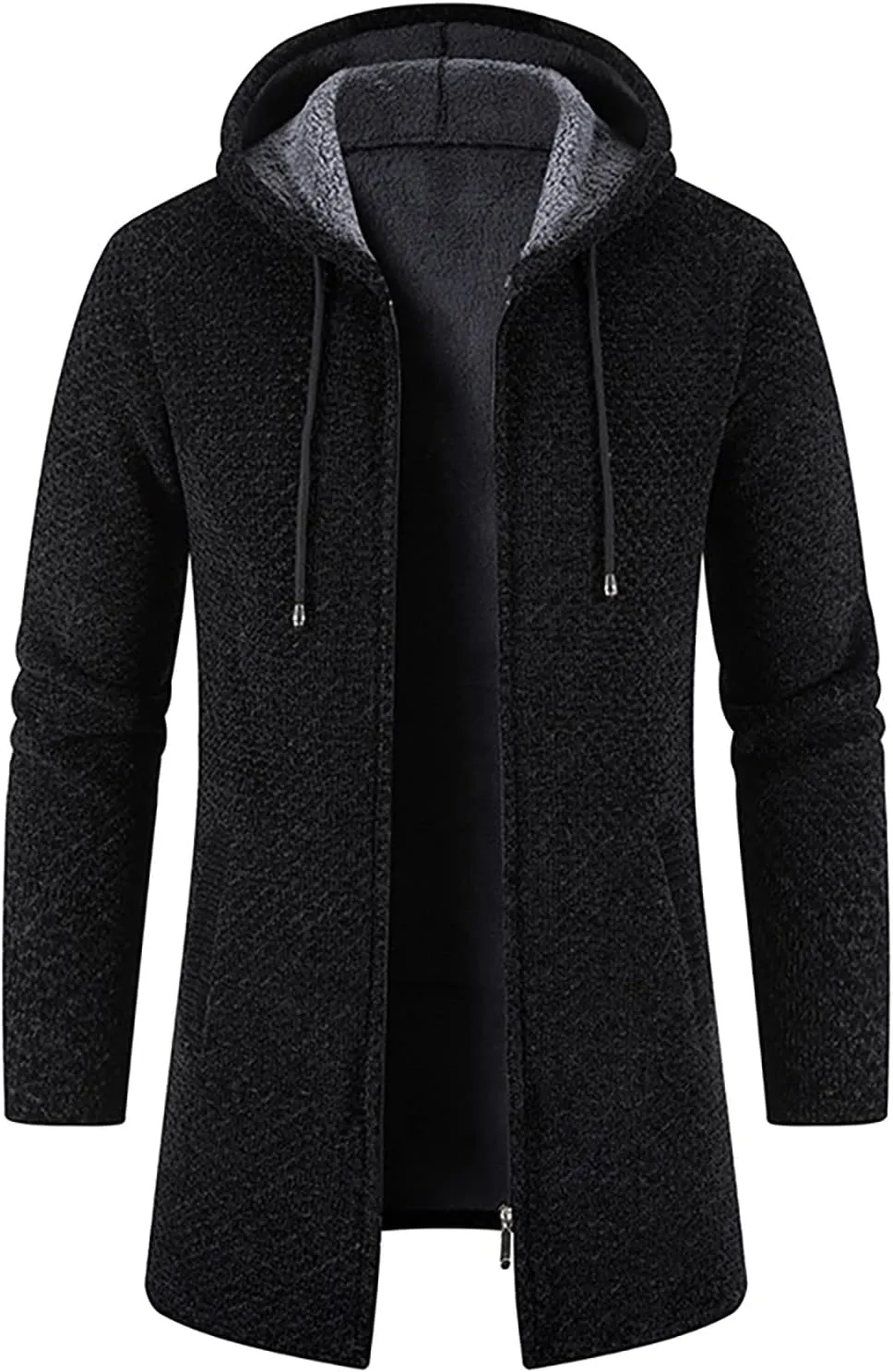 RTRDE Men's Coats Sherpa Lined Pea Coat Business Casual Trench Overcoat Long Jacket Coat, L-4XL