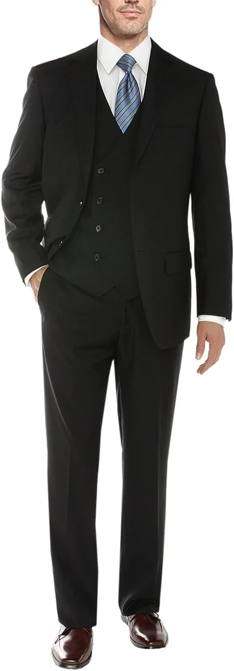 Salvatore Exte Men's Vested Three Piece Suit Blazer Jacket Dress Vest Plus Pant