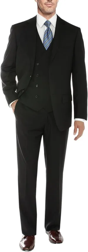 Salvatore Exte Men's Vested Three Piece Suit Blazer Jacket Dress Vest Plus Pant