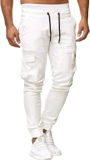 sdbrld Cargo Pants For Men Mens Cargo Pants Solid Drawstring Sport Jogger Cargo Pants Outdoor Trendy Hiking Trousers Panrts