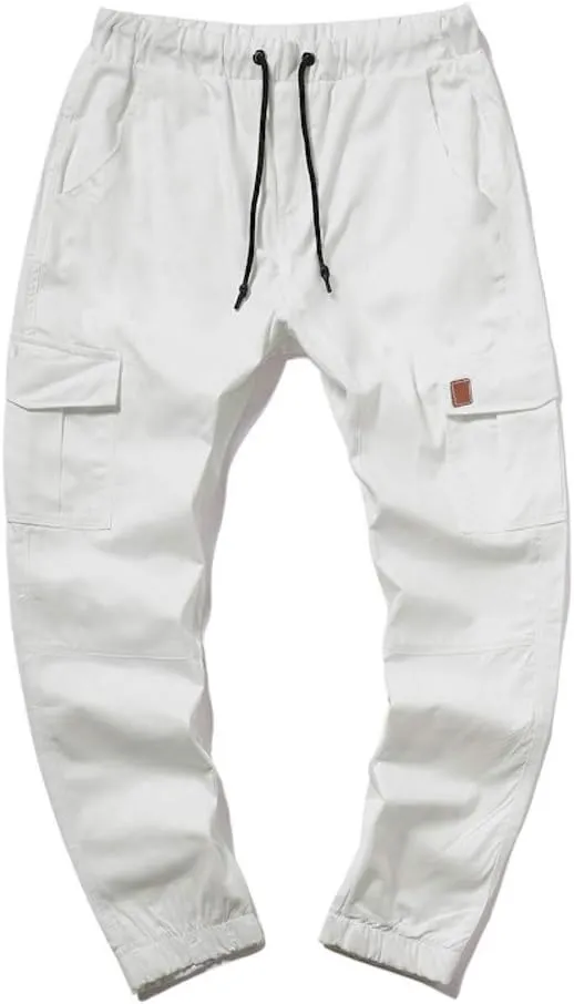sdbrld Cargo Pants For Men Mens Cargo Pants Solid Drawstring Sport Jogger Cargo Pants Outdoor Trendy Hiking Trousers Panrts