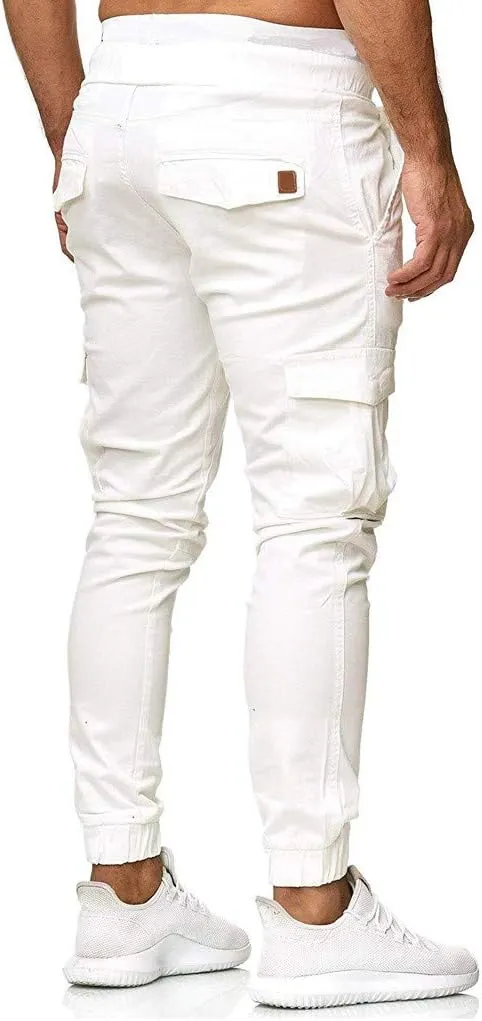 sdbrld Cargo Pants For Men Mens Cargo Pants Solid Drawstring Sport Jogger Cargo Pants Outdoor Trendy Hiking Trousers Panrts
