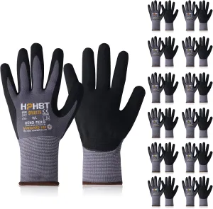 SF001 Work Gloves Comfort Stretch Fit, Power Grip, Smart Touch, Durable Foam Coated, 3Pairs & 12Pairs