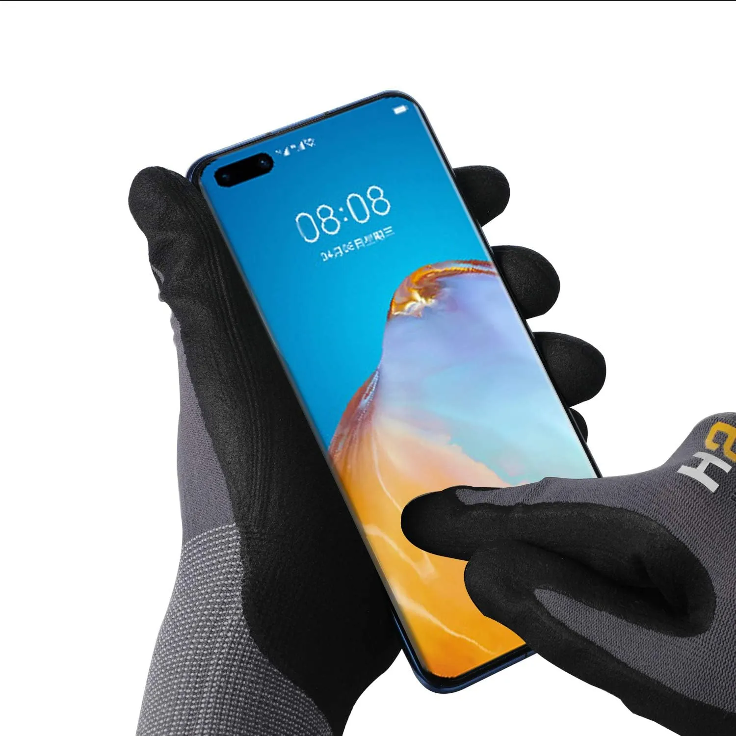 SF001 Work Gloves Comfort Stretch Fit, Power Grip, Smart Touch, Durable Foam Coated, 3Pairs & 12Pairs