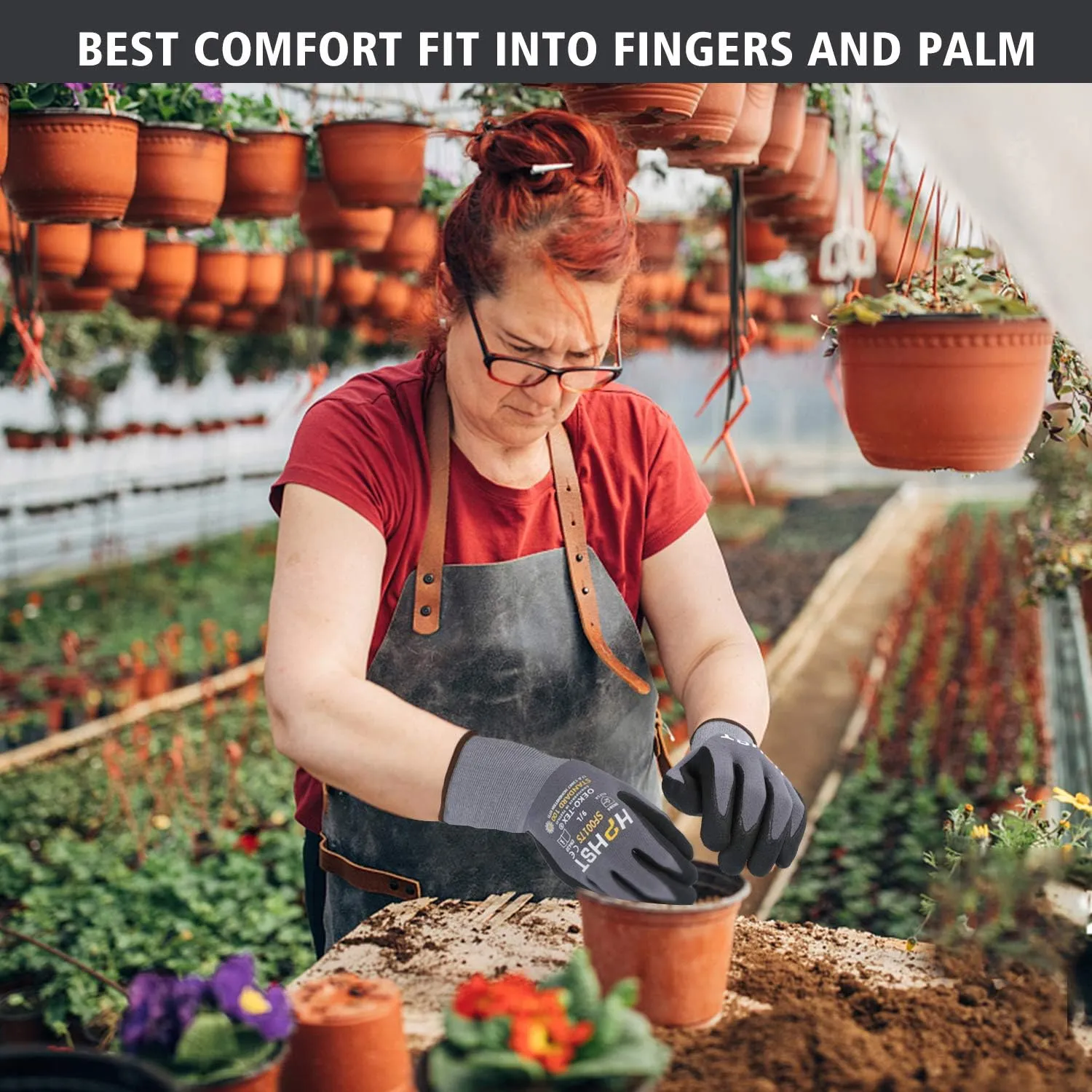 SF001 Work Gloves Comfort Stretch Fit, Power Grip, Smart Touch, Durable Foam Coated, 3Pairs & 12Pairs